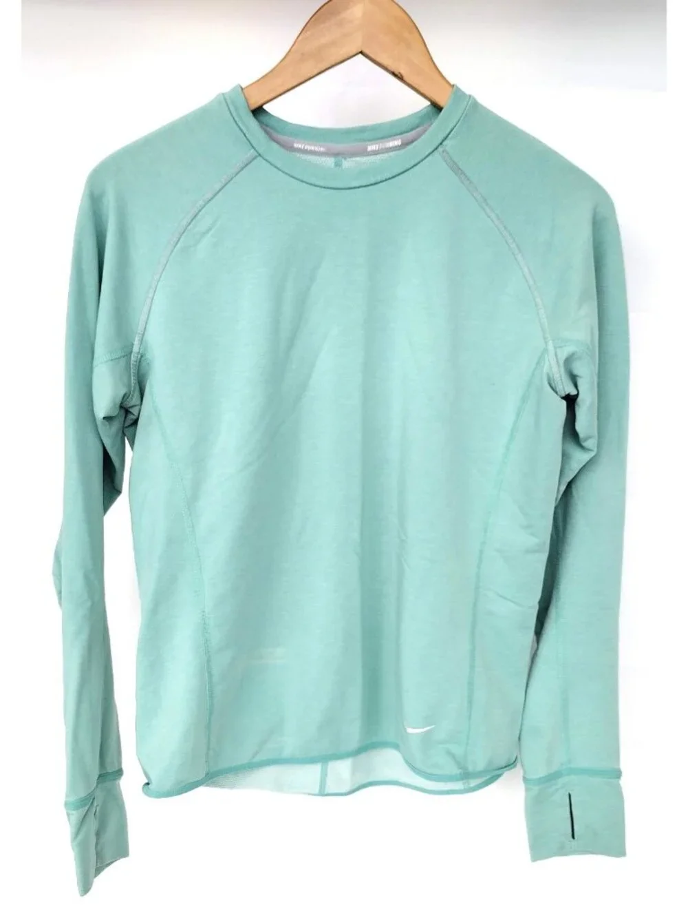 Nike Running Dri Fit Long Sleeve Shirt Seafoam Green Retro-reflective Women's M